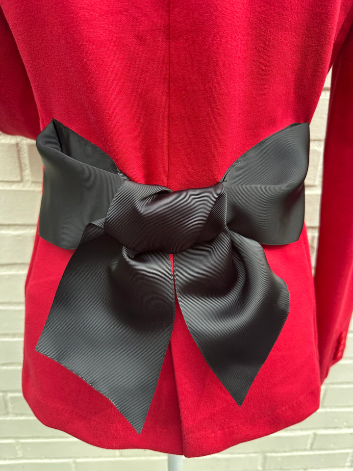 Naomi Holiday Bow Blazer - Red w Black Ribbon (Naomi06)