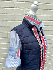 SALE - L ONLY - Maggie May Ruffled Ribbon Puffer Vest (PF34) *FINAL SALE*