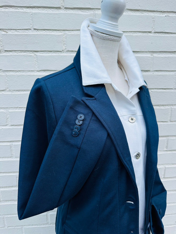 Lucy Knit Denim Blazer - Navy w White Denim (Lucy01)