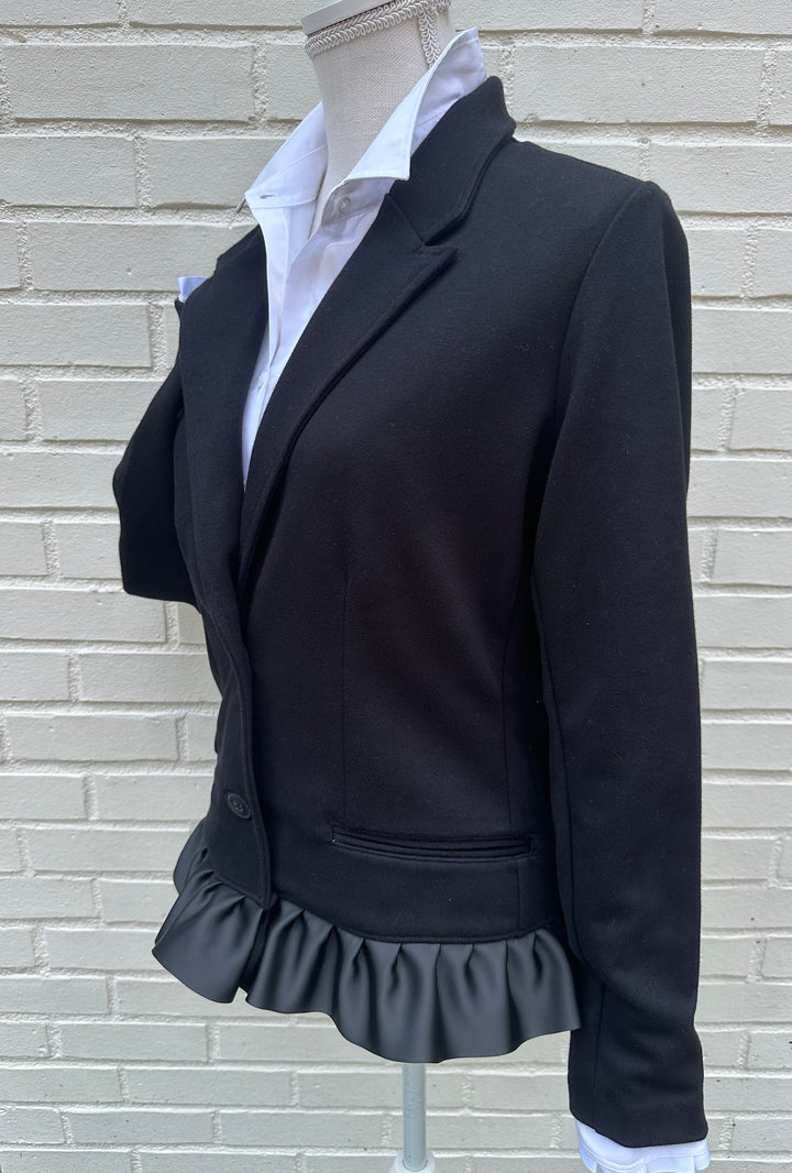 Valerie Blazer - Black w Black Ruffled Ribbon (VAL03)