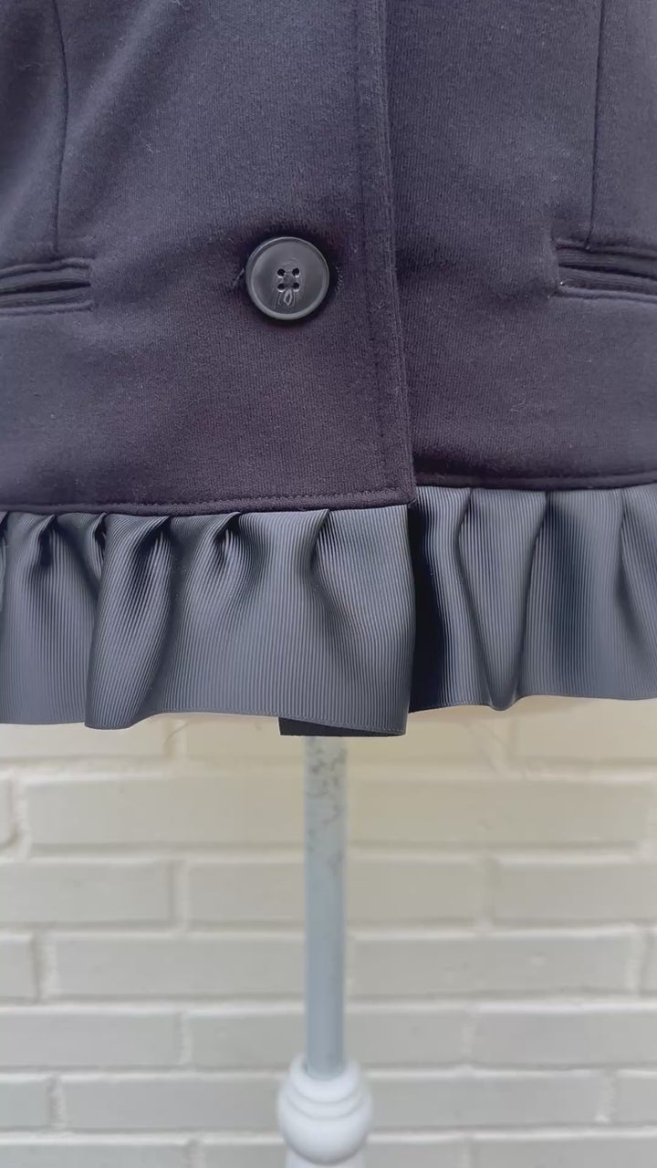 Valerie Blazer - Black w Black Ruffled Ribbon (VAL03)