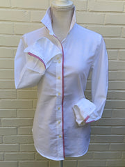 SALE - XL ONLY - Casie Striped Ribbon Oxford Shirt (Casie 05) *FINAL SALE*