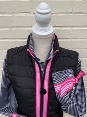 SALE - M ONLY - Maggie May Ribbon Puffer Vest (PF29) *FINAL SALE*