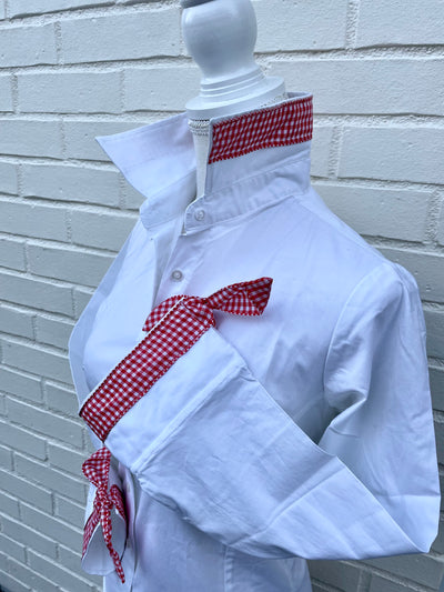 SALE - XL ONLY - Ann 3/4 Sleeve Ribbon Tie Shirt (Ann02) *FINAL SALE*