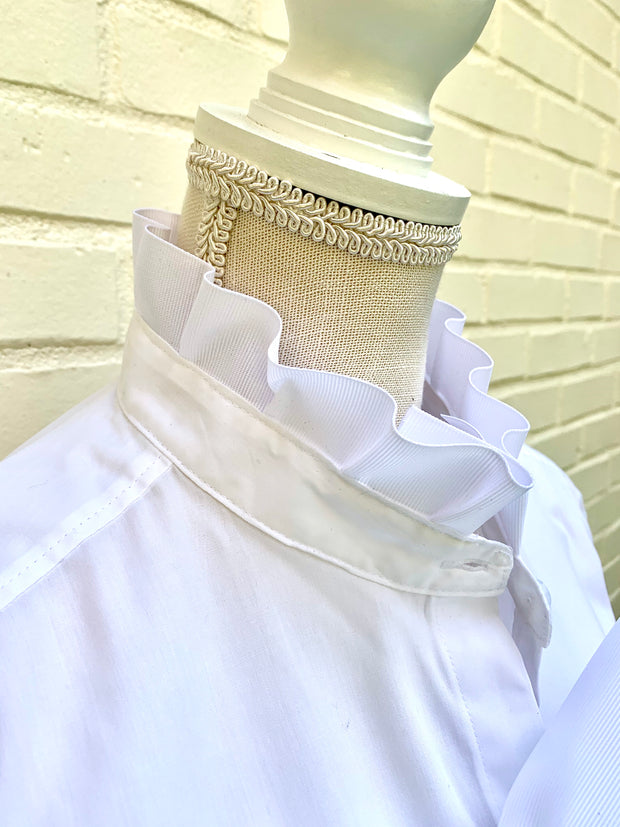 Betty White Long Sleeve Ribbon Trim Shirt