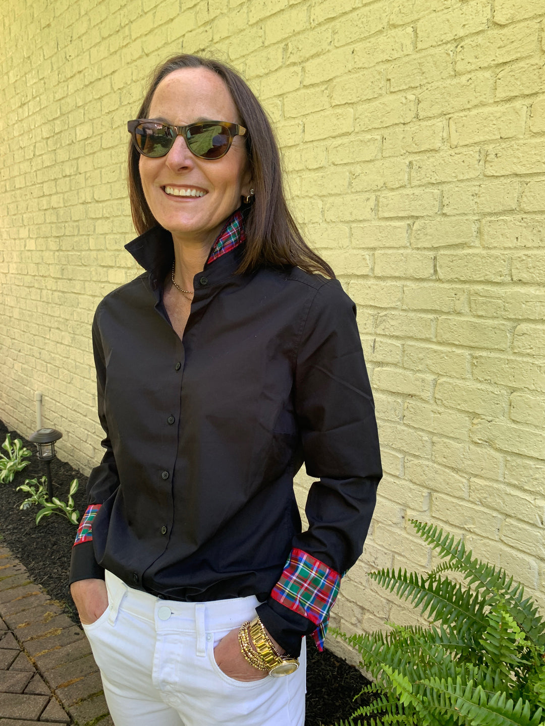 Audrey Holiday Ribbon French Cuff Shirt (HFC02)