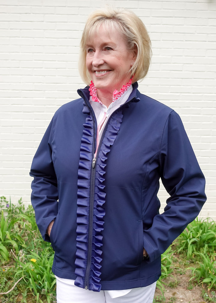 Sailor Soft Shell Jacket - Navy w Navy Ruffle Ribbon (SLR04)