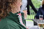 Sailor Soft Shell Jacket - Green w Pink, Green & White Stripe Ribbon (SLR10)