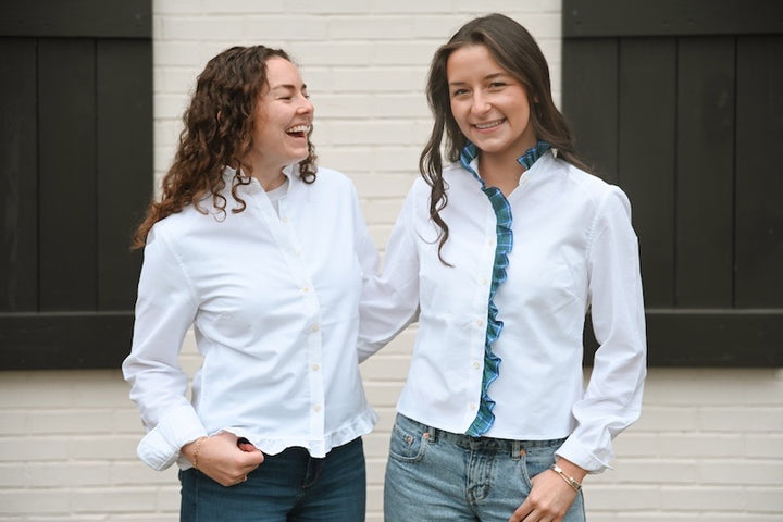 Mary Tyler Moore Ruffled Untucked Oxford  - White w White Oxford Ruffle (MTM-WT)