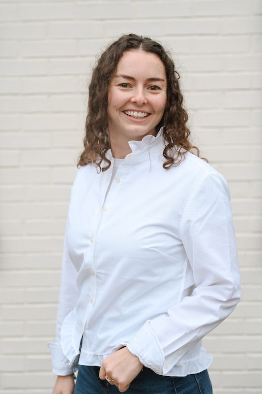 Mary Tyler Moore Ruffled Untucked Oxford  - White w White Oxford Ruffle (MTM-WT)