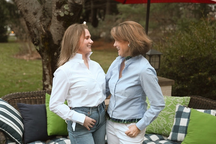 Mary Tyler Moore Ribbon Untucked Oxford  - Blue w Campbell Plaid Ribbon (MTM05)