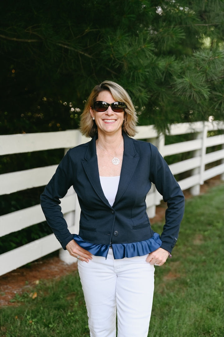 Valerie Blazer - Navy w Navy Ruffled Ribbon (VAL01)