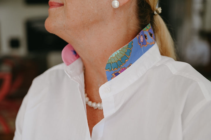 Beth Bell Sleeve - White w Funky Floral & Pink Bees (LB52)