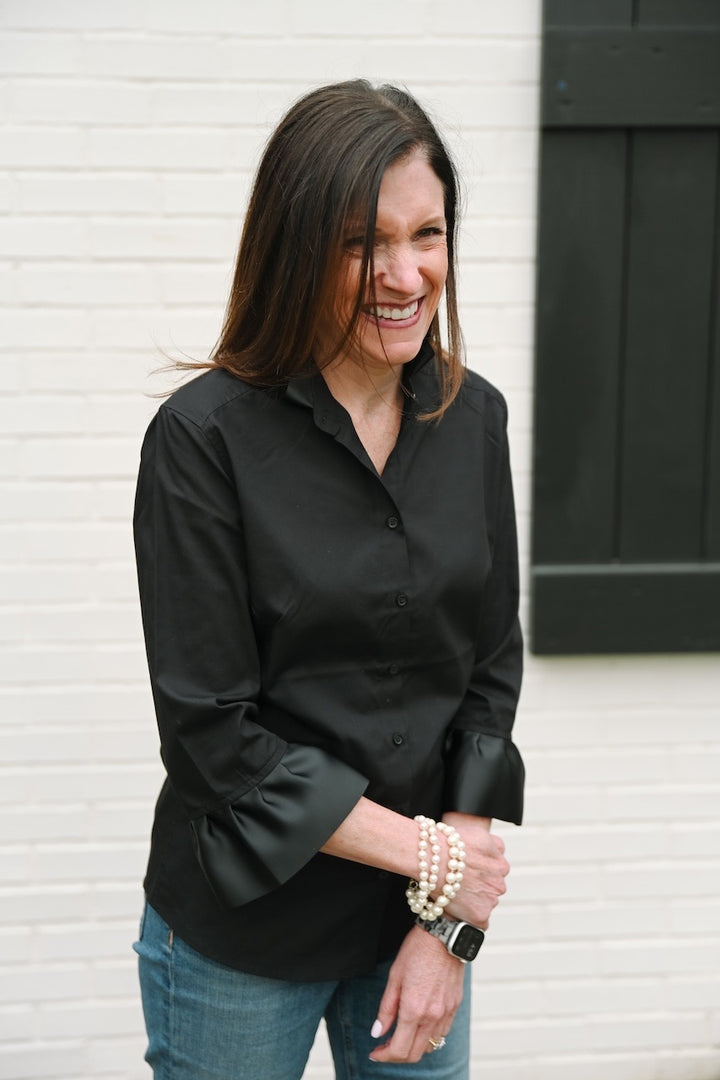 Barbara Ann Ribbon Trim Shirt (S34RB)
