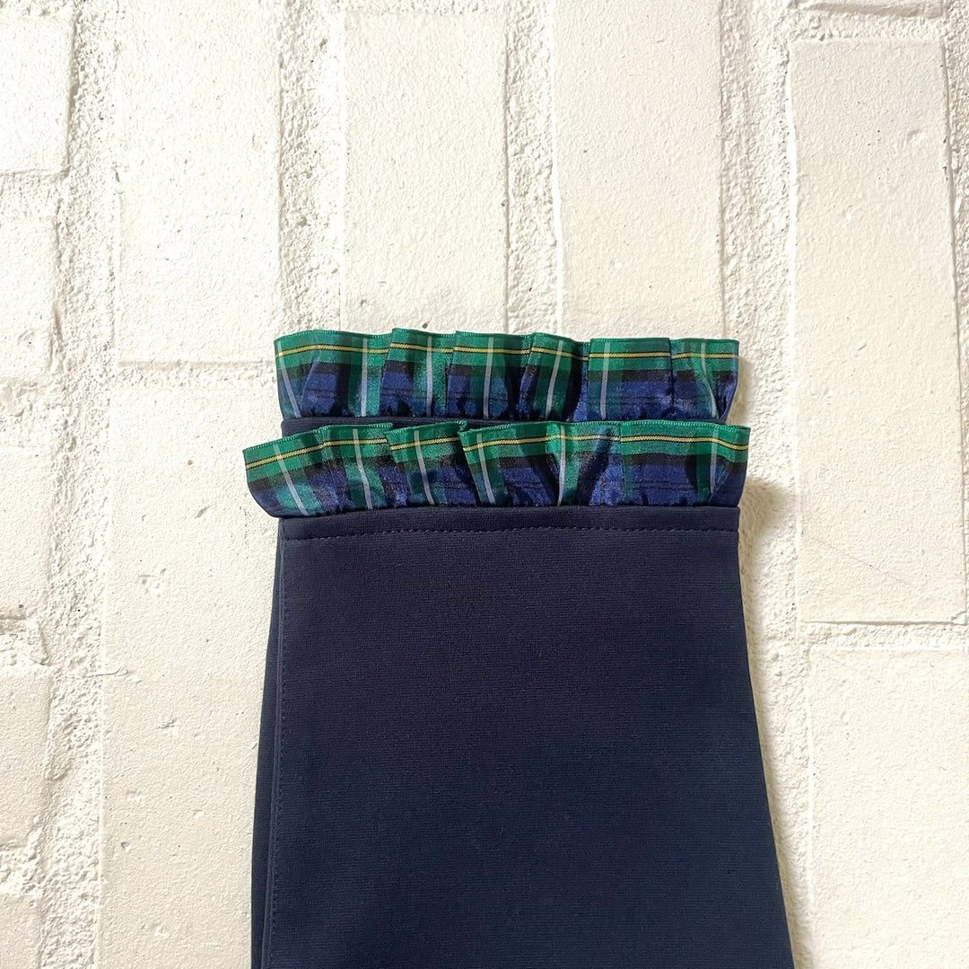 Sabrina Ankle Pants - Navy w Campbell Plaid Holiday Ribbon 