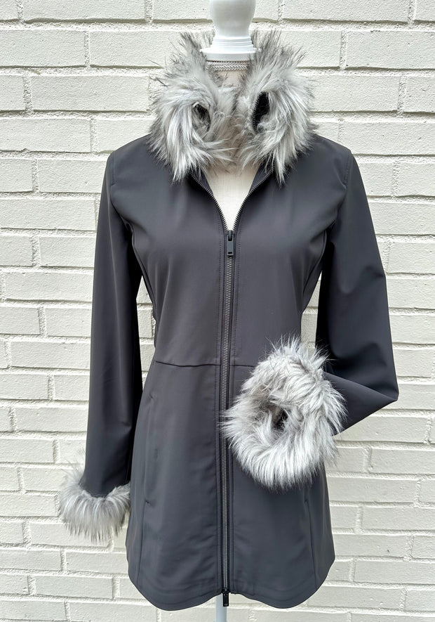 Tina Faux Fur Trench Coat (JTF02)
