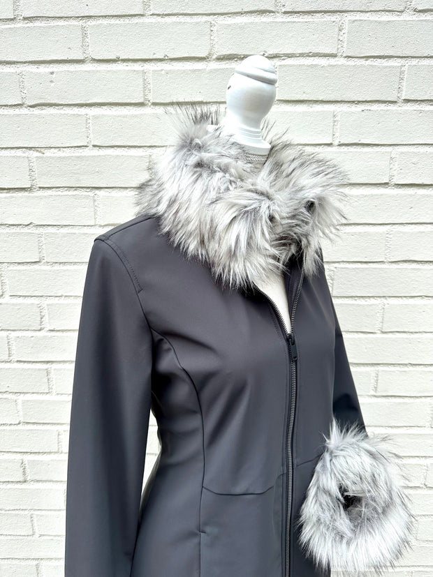 Tina Faux Fur Trench Coat (JTF02)