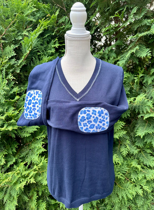 SALE - M ONLY - Rosanna - Elbow Patch V-Neck Sweater (ROS03) *FINAL SALE*