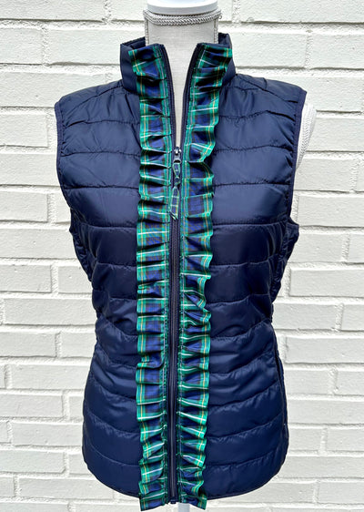 Maggie May Ruffled Ribbon Puffer Vest (PF33)