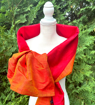 Silk Wrap in Orange and Red (LW103)