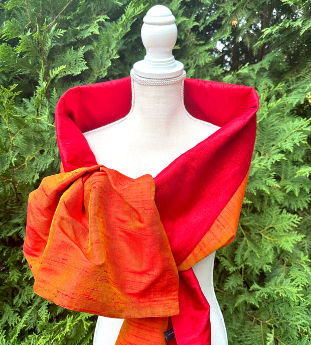 Silk Wrap in Orange and Red (LW103)