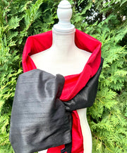 Silk Wrap in Black and Red (LW102)