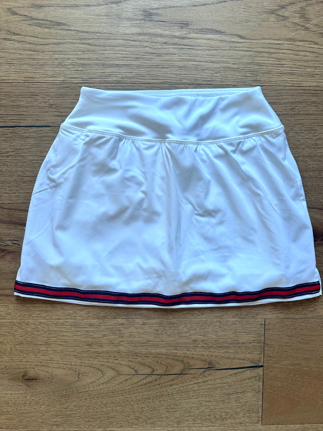 Violet Skort - White w Navy & Red Stripe Ribbon (Skort06)