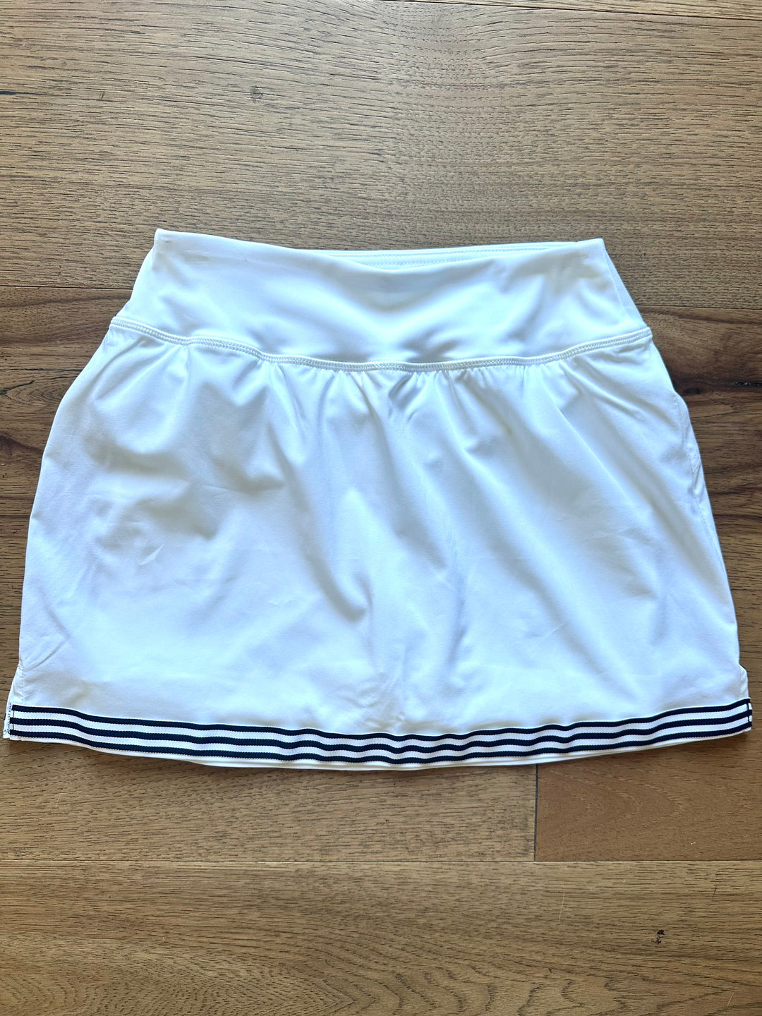 Violet Skort - White w Navy & White Stripe Ribbon (Skort01)
