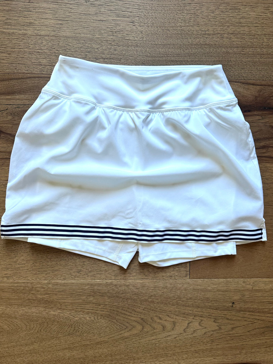 Violet Skort - White w Navy & White Stripe Ribbon (Skort01)