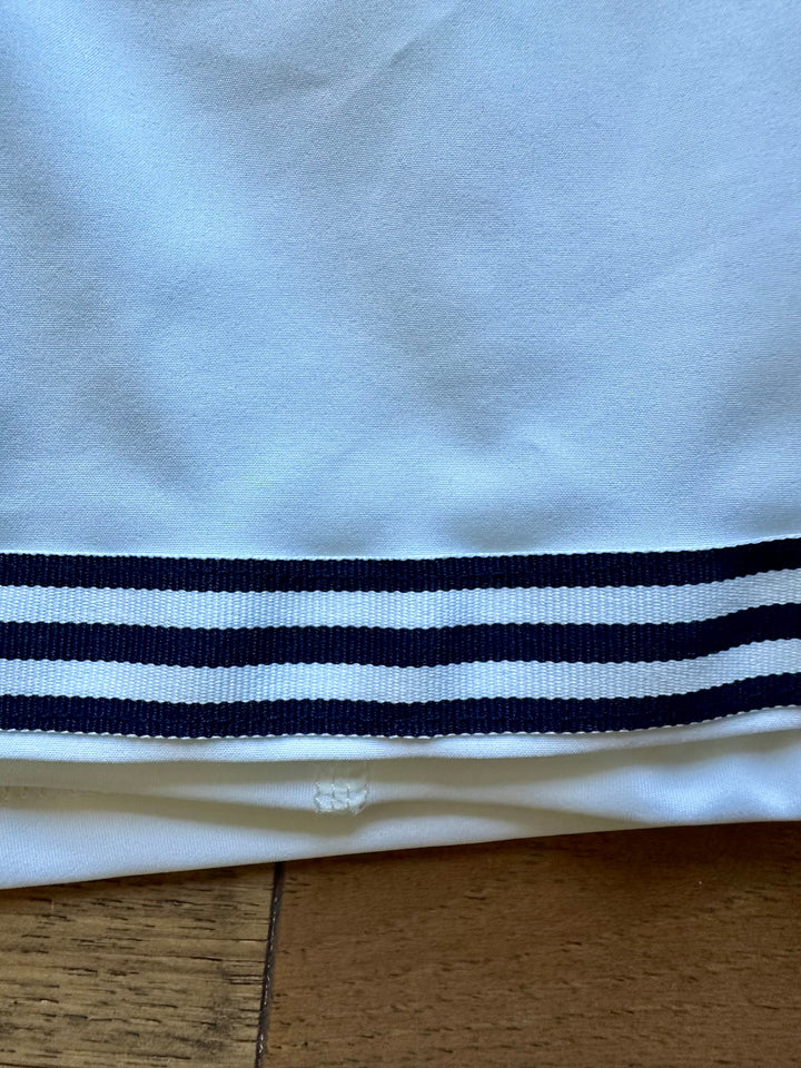 Violet Skort - White w Navy & White Stripe Ribbon (Skort01)
