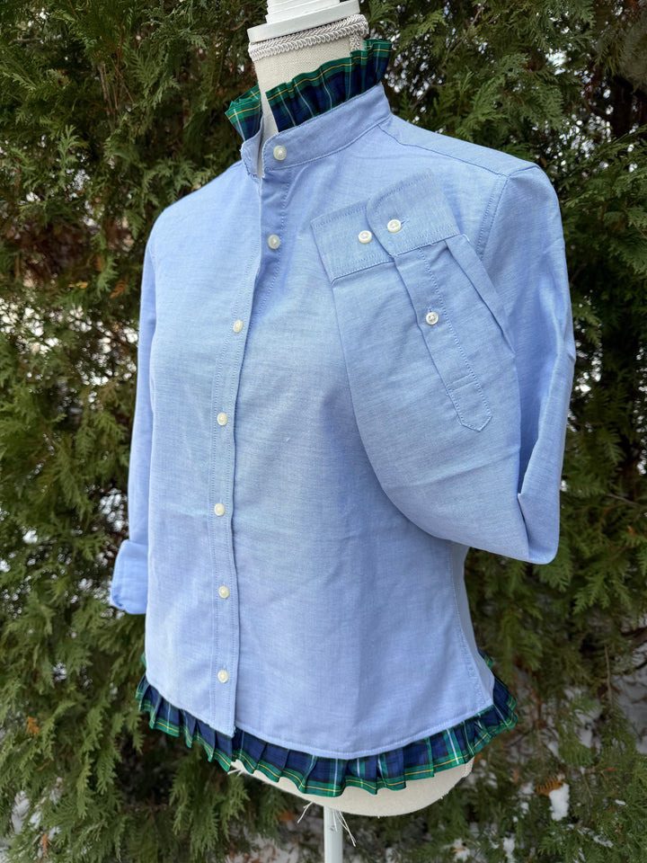 Mary Tyler Moore Ribbon Untucked Oxford  - Blue w Campbell Plaid Ribbon (MTM05)