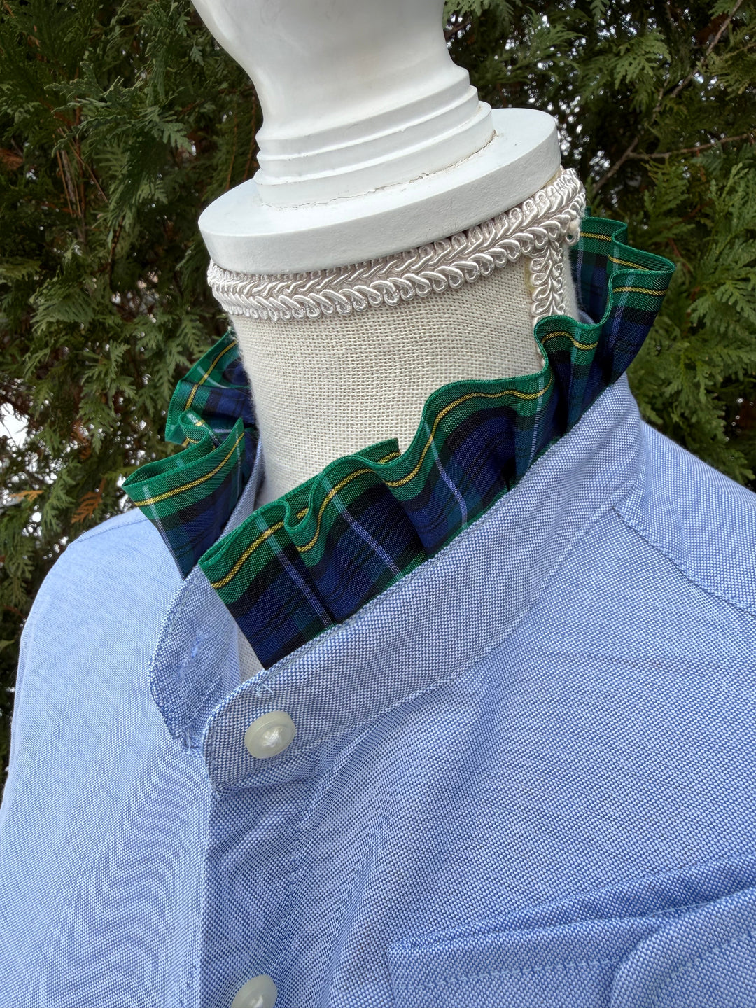 Mary Tyler Moore Ribbon Untucked Oxford  - Blue w Campbell Plaid Ribbon (MTM05)