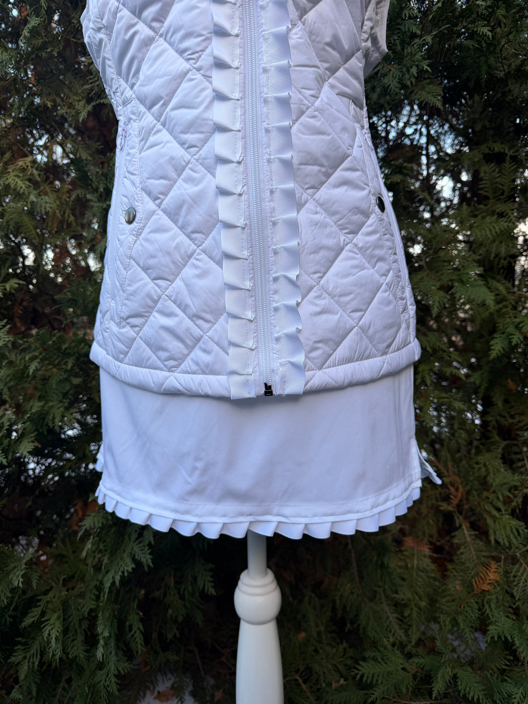 Violet Ruffle Skort - White w White Ruffle Ribbon (Skort14)