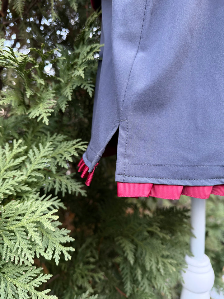 Violet Ruffle Skort - Grey w Maroon Ruffle Ribbon (Skort13)