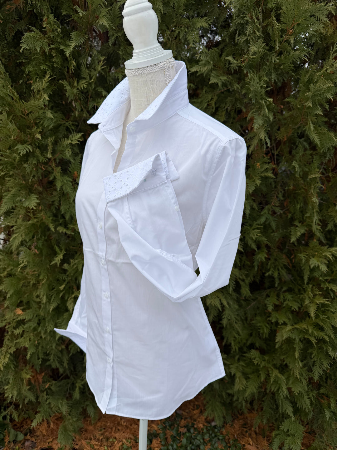 Diana French Cuff - White w White Eyelet (DFC25)