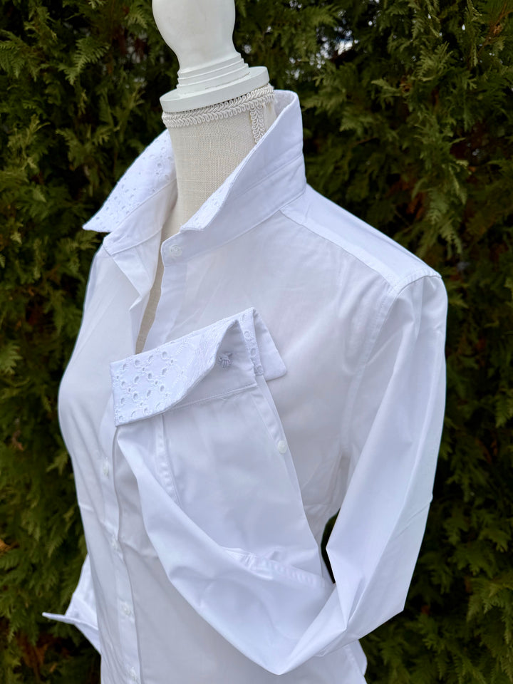 Diana French Cuff - White w White Eyelet (DFC25)