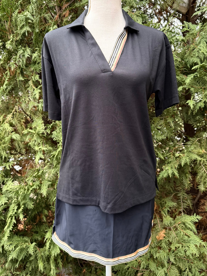 Violet Skort - Black w Khaki & Red Stripe Ribbon (Skort15)