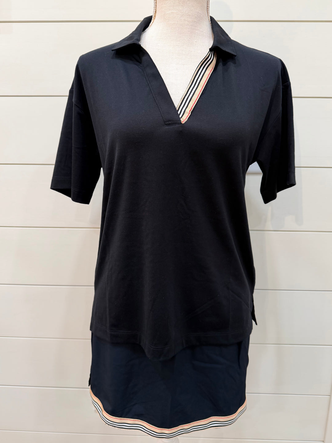 Violet Skort - Black w Khaki & Red Stripe Ribbon (Skort15)