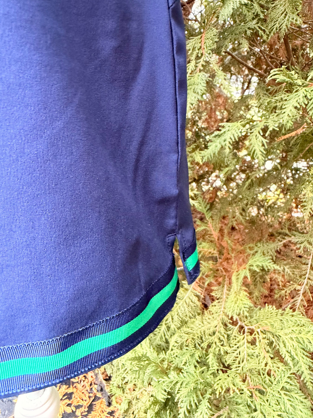 Violet Skort - Navy w Navy & Green Stripe Ribbon (Skort17)