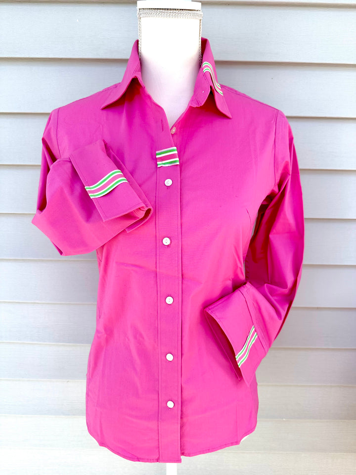 SALE - S ONLY - Sweet Caroline 3/4 Sleeve Ribbon Shirt (SC02) *FINAL SALE*