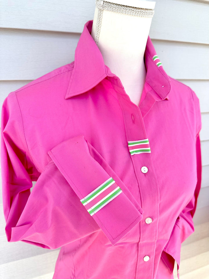 SALE - S ONLY - Sweet Caroline 3/4 Sleeve Ribbon Shirt (SC02) *FINAL SALE*