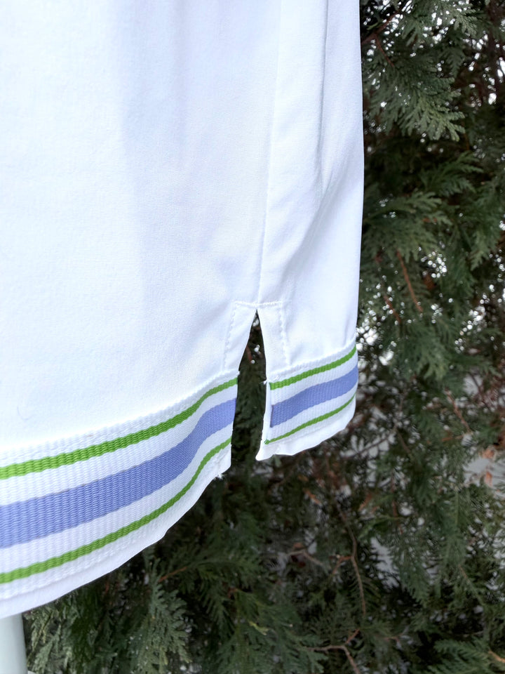 Violet Skort - White w Green & Purple Stripe Ribbon (Skort18)