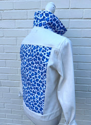 Dorothy White Denim Jacket w Blue Cheetah (DWJ15)