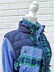 Maggie May Ruffled Ribbon Puffer Vest (PF33)