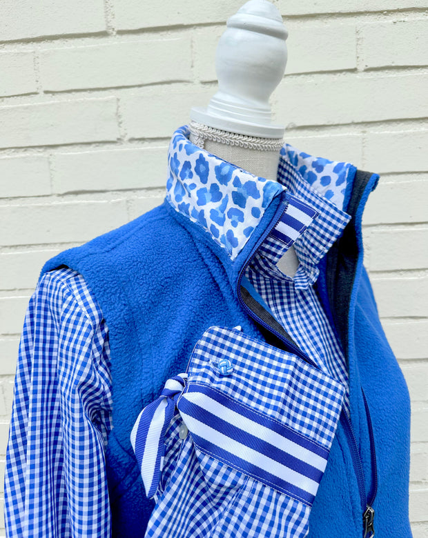 Audrey Royal Gingham Ribbon French Cuff Shirt (RFC25)