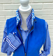 Audrey Royal Gingham Ribbon French Cuff Shirt (RFC25)