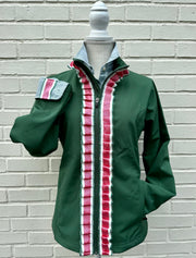 Sailor Soft Shell Jacket - Green w Pink, Green & White Stripe Ribbon (SLR10)