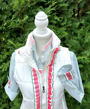 SALE - M ONLY - Maggie May Ruffled Ribbon Puffer Vest (PF35) *FINAL SALE*