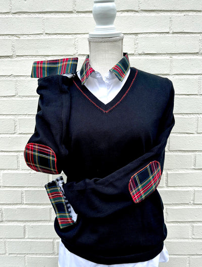 Rosanna - Elbow Patch V-Neck Sweater (ROS05)