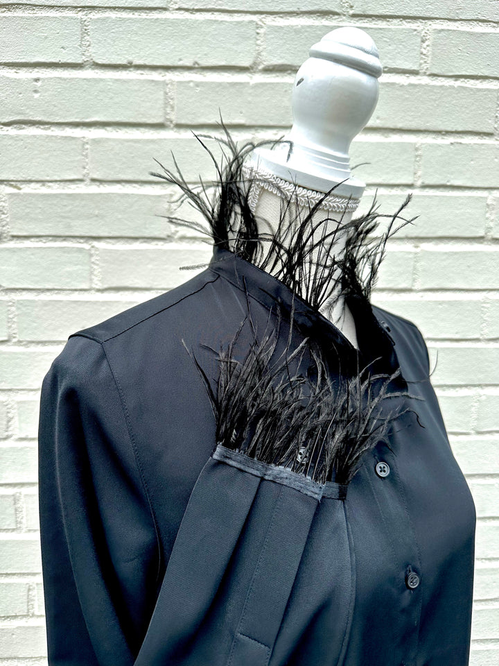 Holly Satin Feather Blouse (H02)